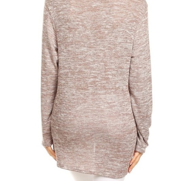 Boho Burnout Long Sleeve Twist Knot Sweater Top - Picture 3 of 3